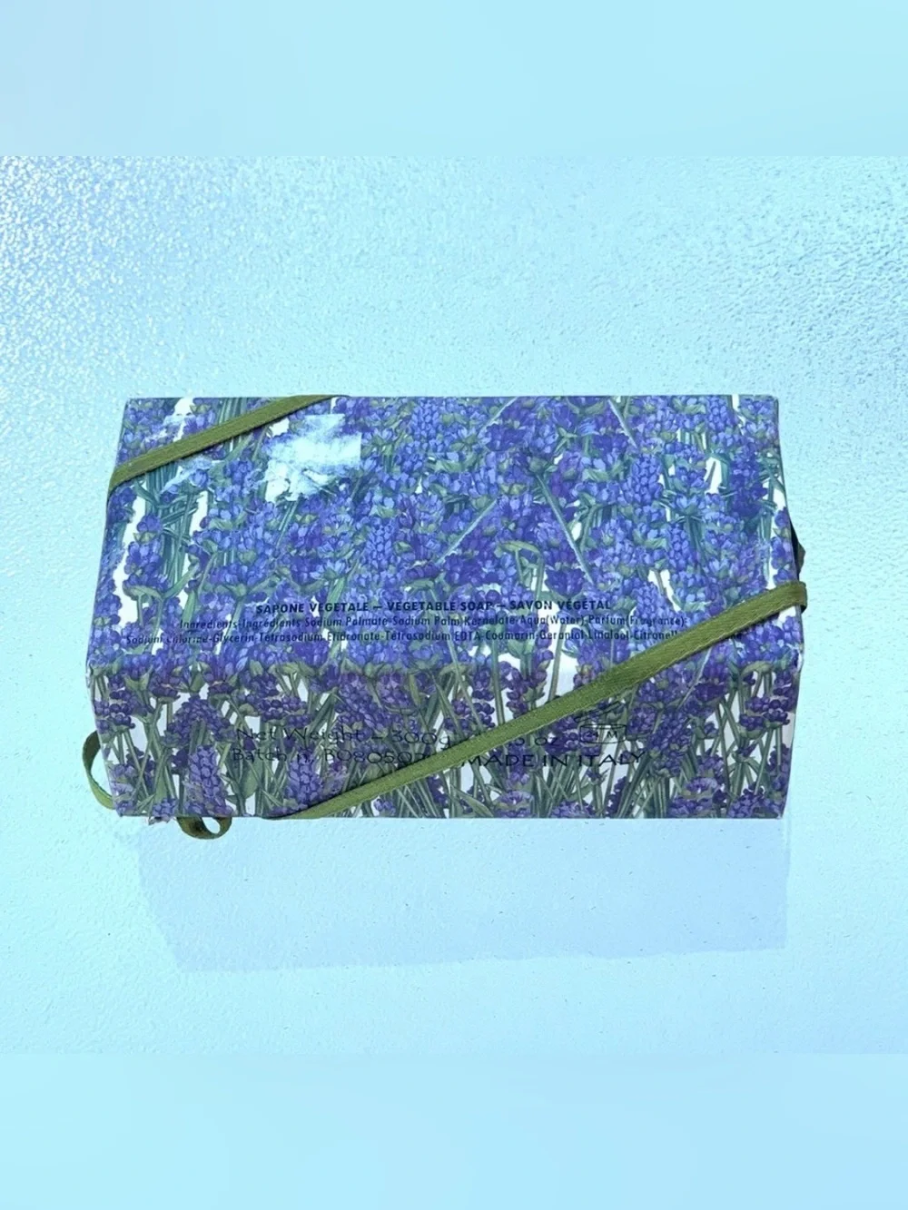 Italian Lavender Sapone Vegetale Bar Soap with Rhinestone Embellished Wrapping